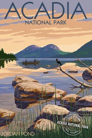 Acadia National Park, Maine - Celebrating 100 Years - Jordan Pond - Wall Art Print, 12x18 Acadia National Park, Maine - Celebrating 100 Years - Jordan Pond - Wall Art Print, 12x18