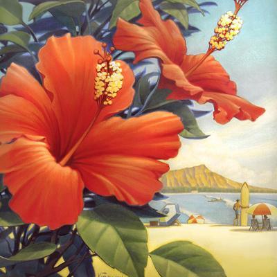 Hibiscus Beach Day - Wall Art Print, 16x16 Hibiscus Beach Day - Wall Art Print, 16x16
