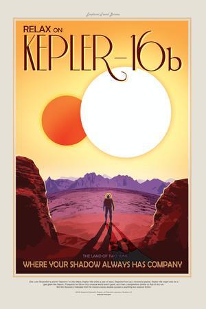 NASA/JPL: Visions Of The Future - Kepler-16B - Wall Art Print, 12x18