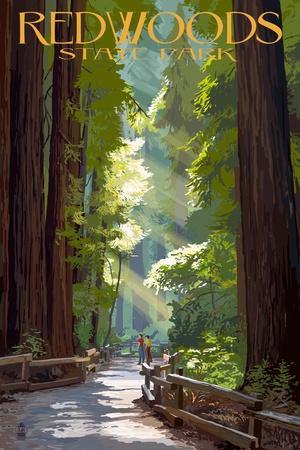 Redwoods State Park - Pathway in Trees - Wall Art Print, 12x18 Redwoods State Park - Pathway in Trees - Wall Art Print, 12x18