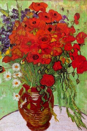 Vincent van Gogh Still Life Red Poppies and Daisies - Wall Art Print, 24x36 Vincent van Gogh Still Life Red Poppies and Daisies - Wall Art Print, 24x36