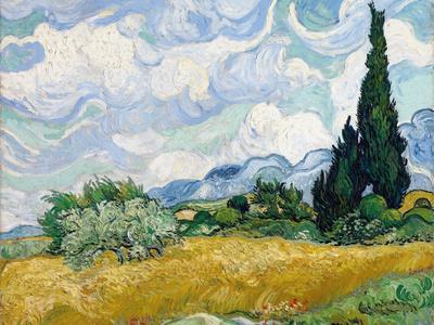Wheat Field with Cypresses - Giclee Print, 16x12