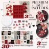 97 Decor Downtown Girl Room Decor Y2k Posters - Dark Red Downtown Girl Aesthetic Wall Decor, Y2k Room Decor 2000s Collage Kit, Trendy Wall Art...