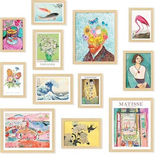 97 Decor Eclectic FRAMED Wall Art Set - Colorful Eclectic Decor, Retro Colorful Wall Art Prints, Trendy Maximalist Decoration Aesthetic Pictures...