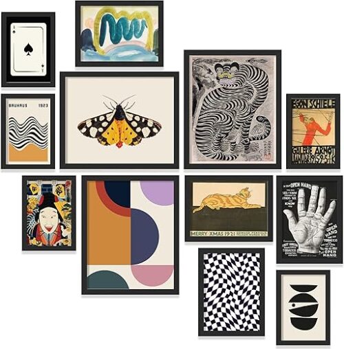 97 Decor Vintage Eclectic Wall Art Collage - Abstract Modern Art Prints For Wall Decor, Cool Funky Pictures Maximalist Paintings Retro Bauhaus...