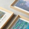 Framed Claude Monet Water Lilies Canvas Wall Art,Vintage Impressionist Botanical Painting,16x12IN High Framed Design Prints,Minimalist Classic...