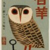 Heltrappe Vintage Japanese Canvas Wall Art Owl Poster Mid Century Animal Print 12x16in Unframed Minimalist Bird Painting Nature Rustic Artwork for...