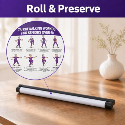 Lionpower Tai Chi Walking Workout for Seniors - Tai Chi Walking Chart & Exercise Guide Poster - Tai Chi for Beginners Instructional Wall Decor -...