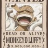 One Piece - Monkey D Luffy Wanted Poster Wall Poster, 34L" x 22.4W", Unframed Version