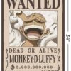 One Piece - Monkey D Luffy Wanted Poster Wall Poster, 34L" x 22.4W", Unframed Version