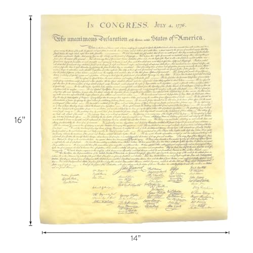 Our Amendments The Declaration of Independence, Authentic Replica Printed on Antiqued Genuine Parchment. 14" X 16", Ships in plastic collector's...