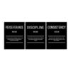 Perseverance Discipline Consistency Motivational Canvas Office 3 Panel Print Wall Art Inspirational Poster Painting Modern Inspiring Artwork for...