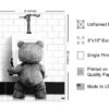 Poster Master Funny Teddy Bear Print - Humorous Gift for Men, Women, and Movie Fans - Black & White Wall Art for Bathroom, Restroom, Nursery, Kids...