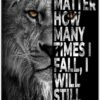 SKASNFAI Lion Canvas Wall Art Black and White Animal Inspirational Motivational Quotes Prints Posters Office Decor Framed Ready to Hang (12x16 inch)