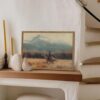 Vintage Dinosaur Cowboy Wall Art, Funny Western Jurassic Wall Decor Painting Spooky Cowboy Riding Dinosaur Poster Canvas Prints for Bedroom...