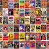 WOONKIT 60 PC Vintage Rock Band Posters, 70s 80s 90s Retro Concert Prints, Bedroom Wall Art, Album Cover Collage, 4x6 Inch (Set of 60)